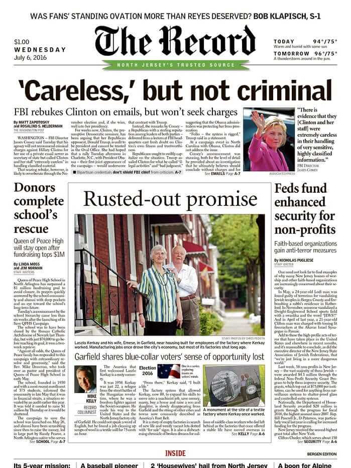 New York newspapers 15 north jersey