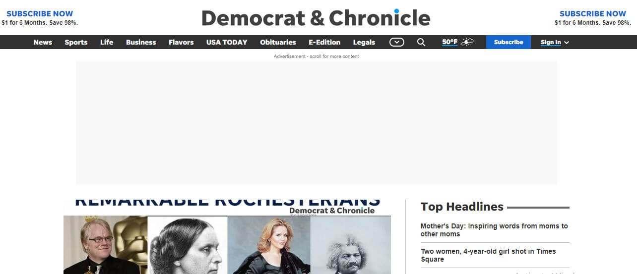 New York newspapers 20 Democrat and Chronicle website