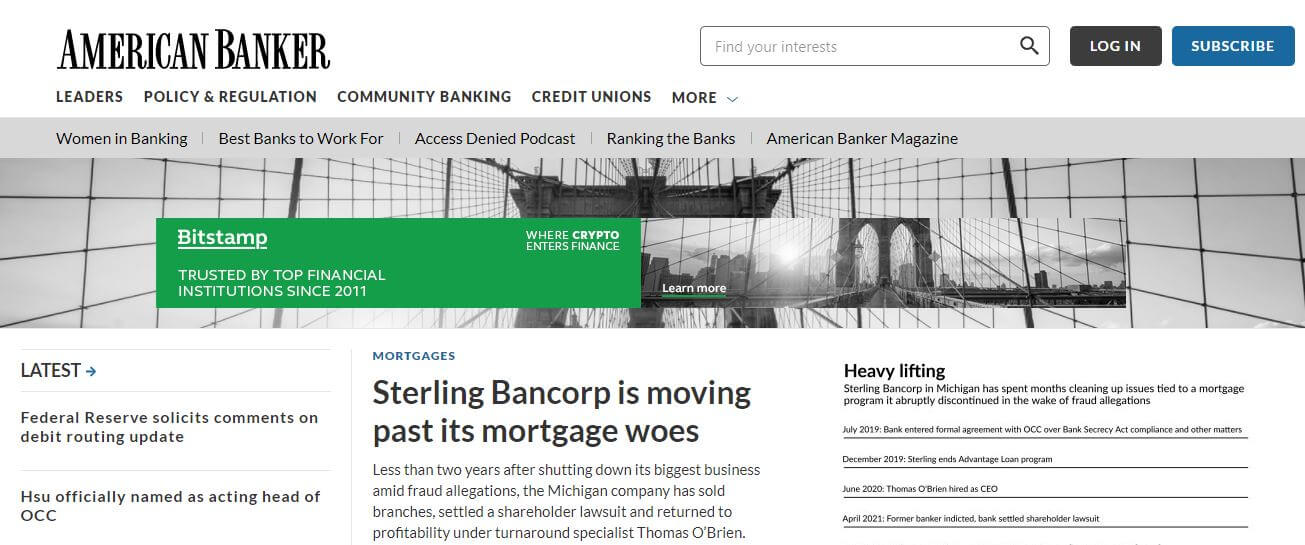 New York newspapers 21 American Banker website