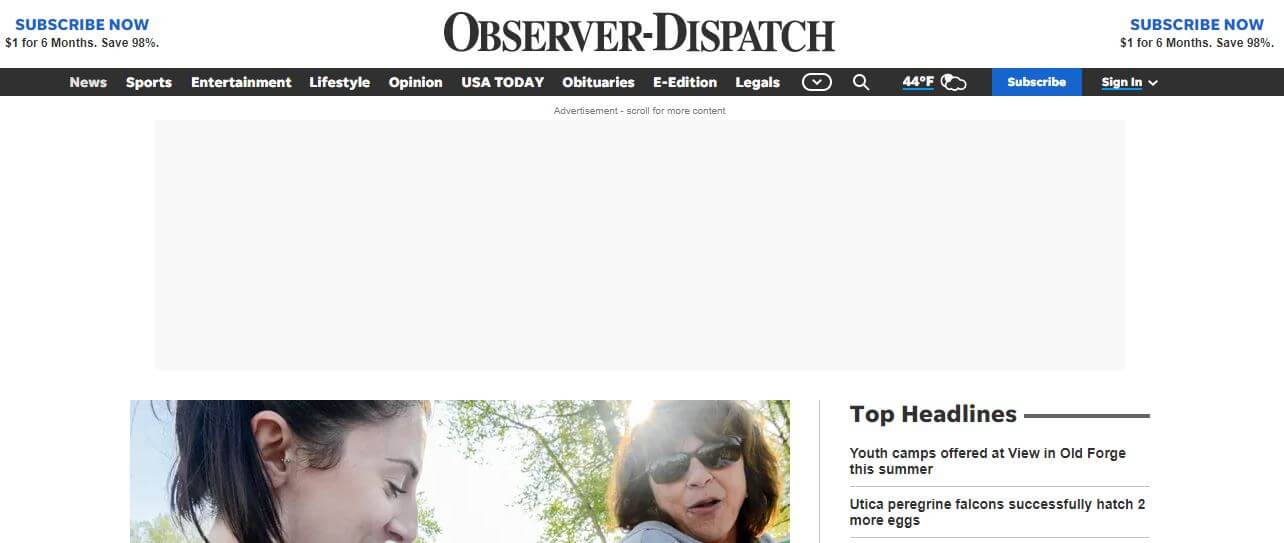 New York newspapers 35 Observer Dispatch website