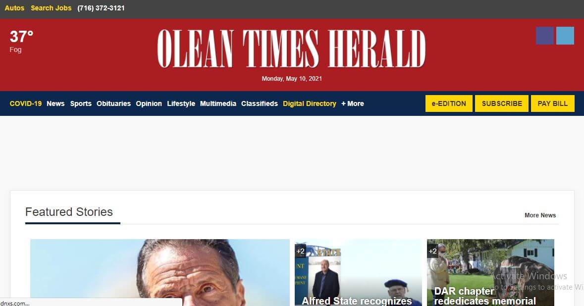 New York newspapers 42 Olean Times Herald website