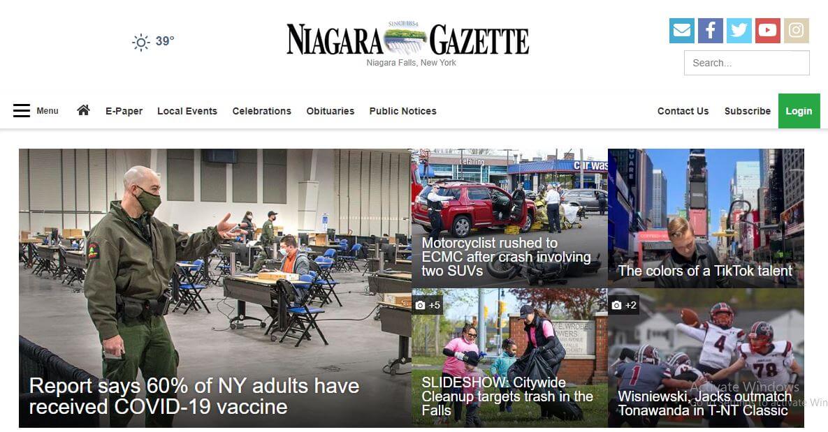 New York newspapers 63 Niagara Gazette website
