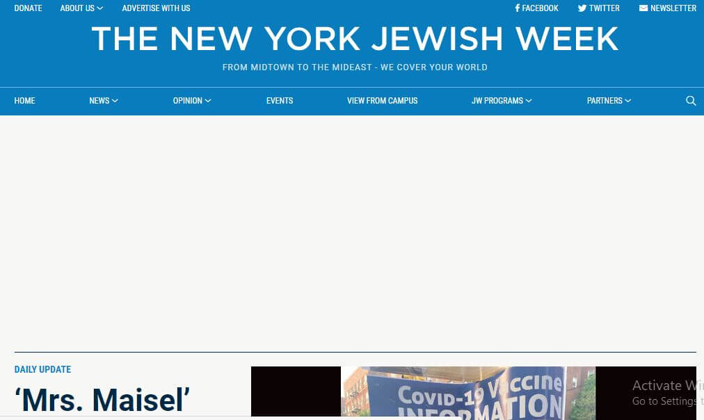 New York newspapers 66 Jewish Week website