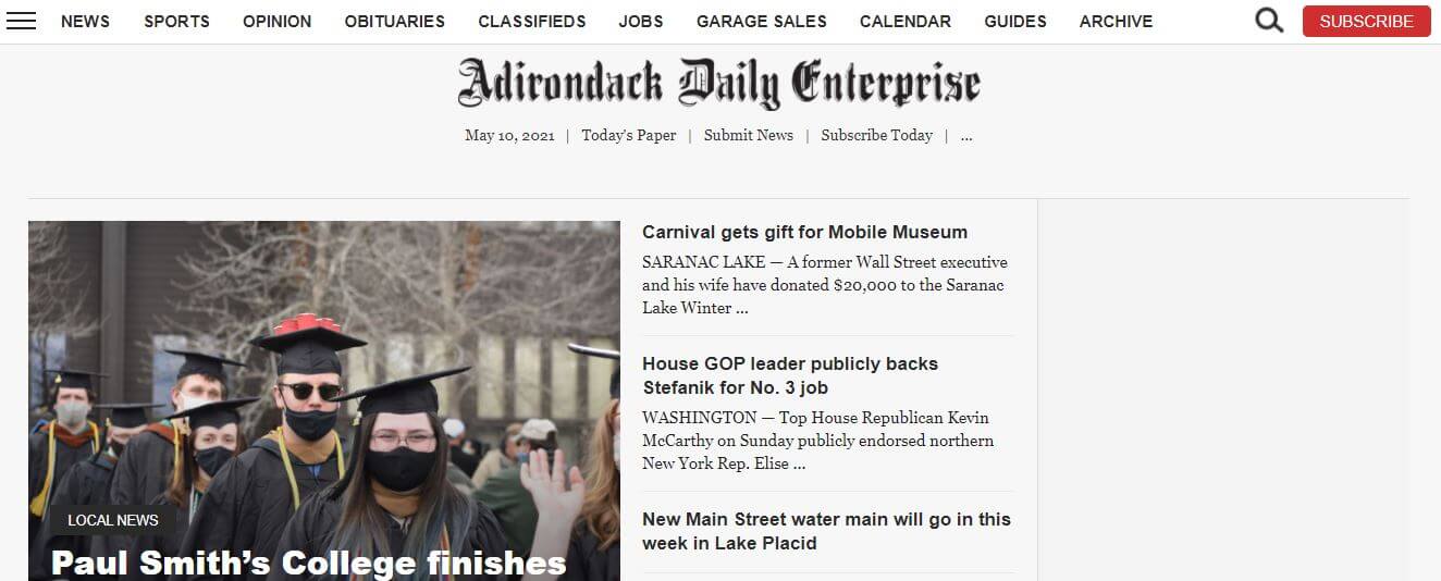 New York newspapers 70 Adirondack Daily Enterprise website