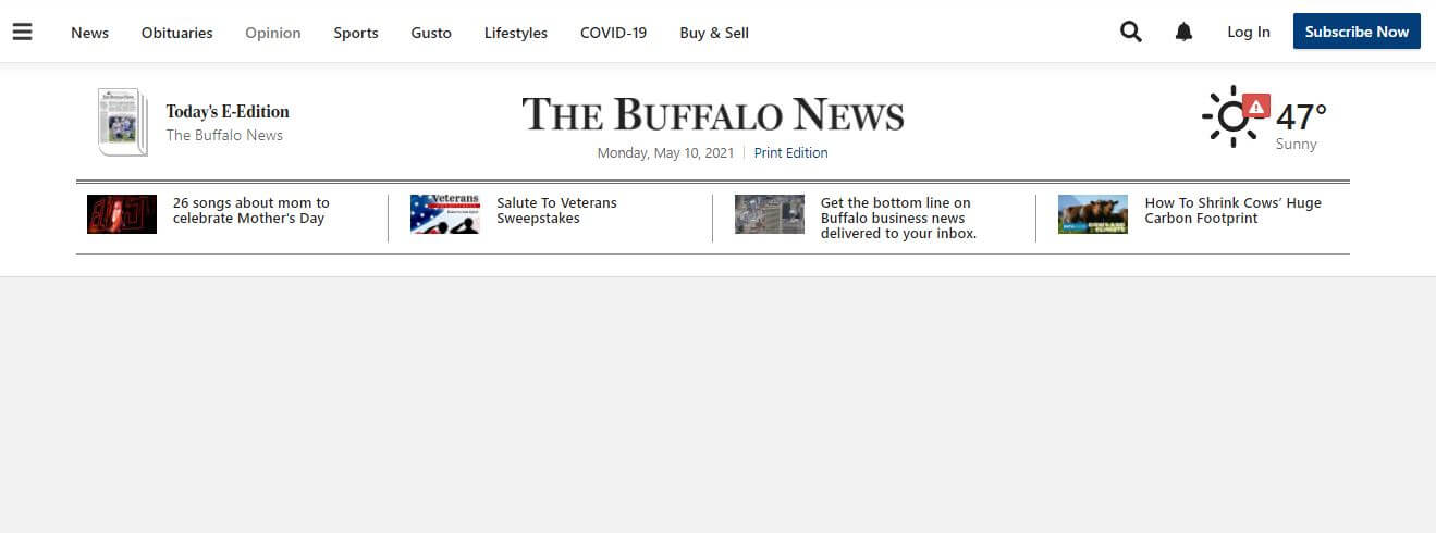 New York newspapers 75 The Buffalo News website