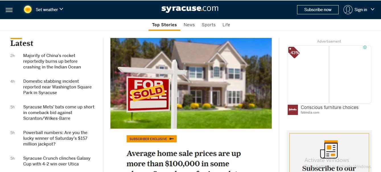 New York newspapers 9 Syracuse Post Standard website
