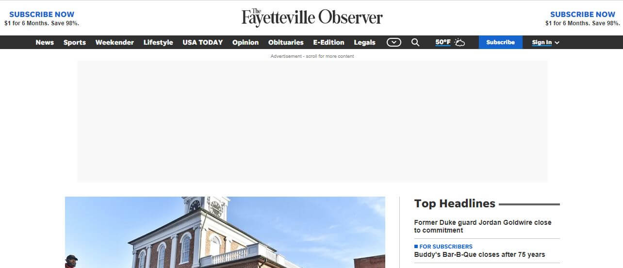 North Carolina newspapers 15 The Fayetteville Observer website