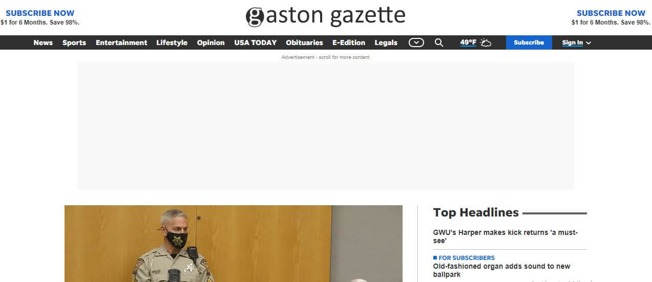 North Carolina newspapers 18 The Gaston Gazette website