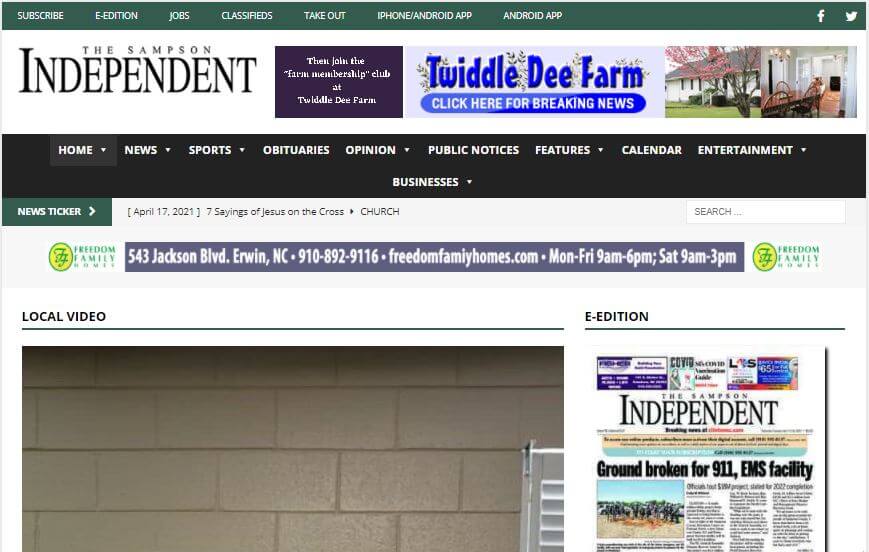 North Carolina newspapers 27 Sampson Independent website