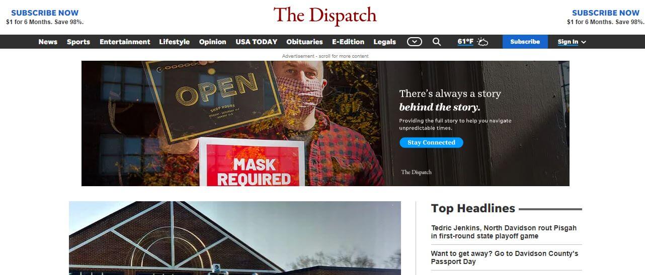 North Carolina newspapers 40 Lexington The Dispatch website