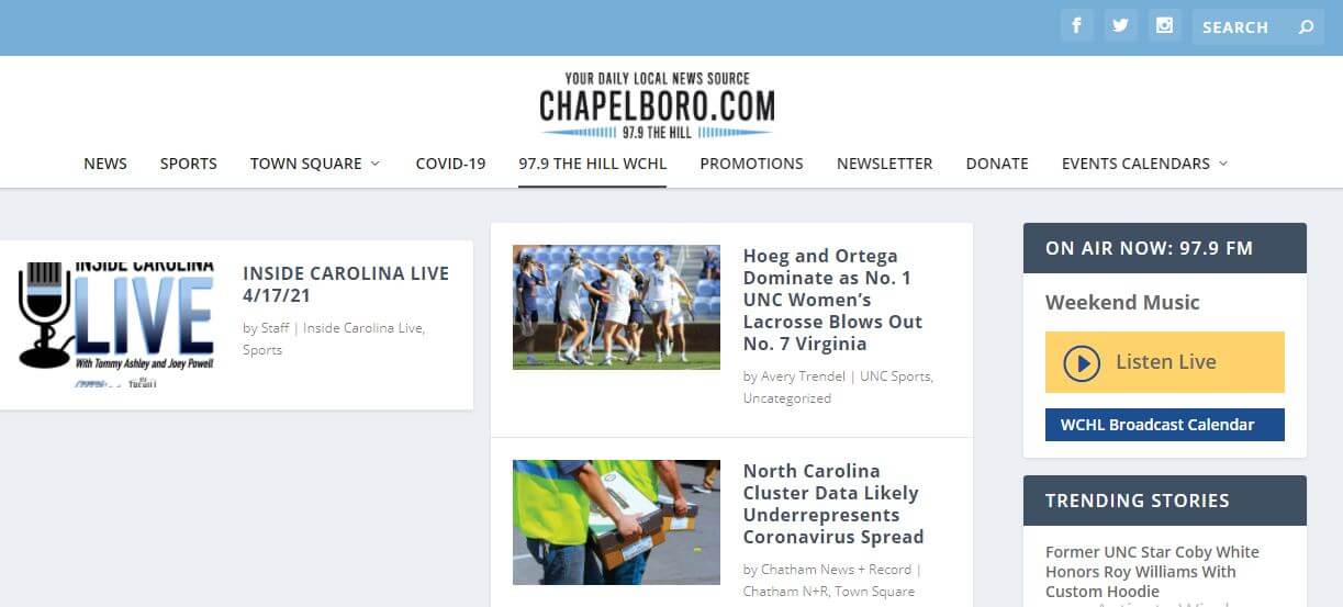 North Carolina newspapers 41 ChapelBoro website