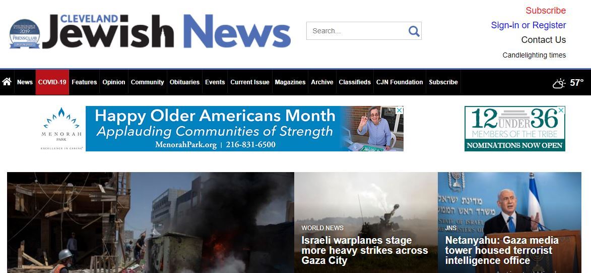 Ohio newspapers 15 Cleveland Jewish News website