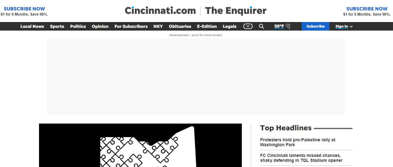 Ohio newspapers 2 The Cincinnati Enquirer website