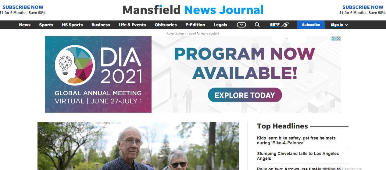 Ohio newspapers 23 Mansfield News Journal website