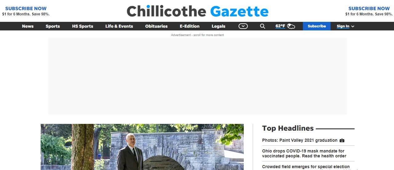 Ohio newspapers 26 Chillicothe Gazette website