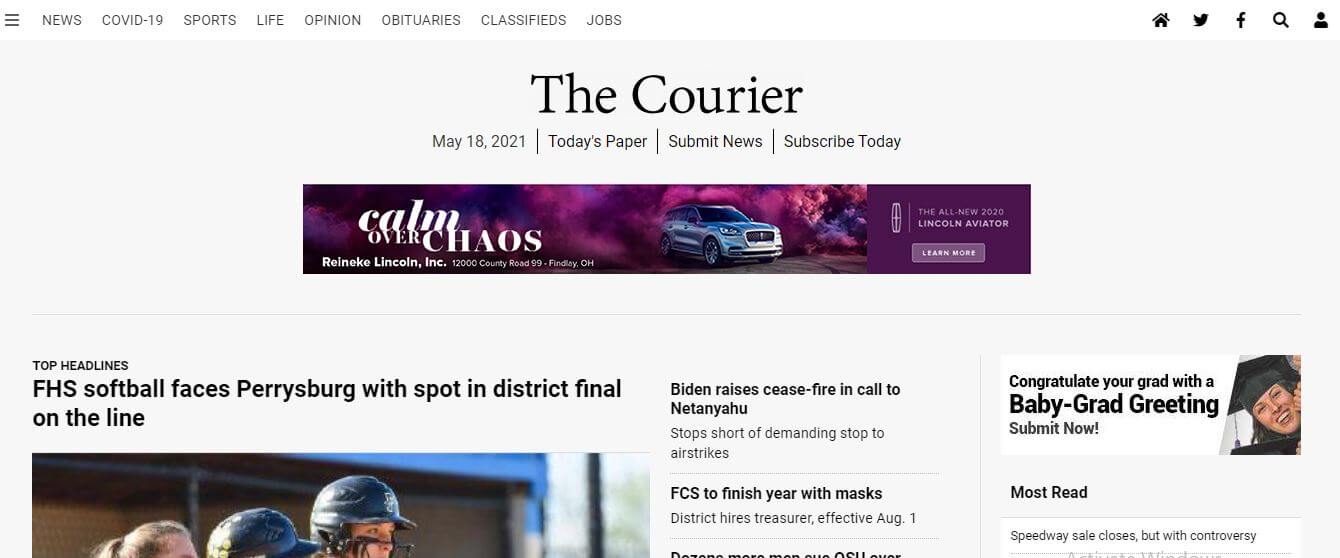 Ohio newspapers 27 The Courier website