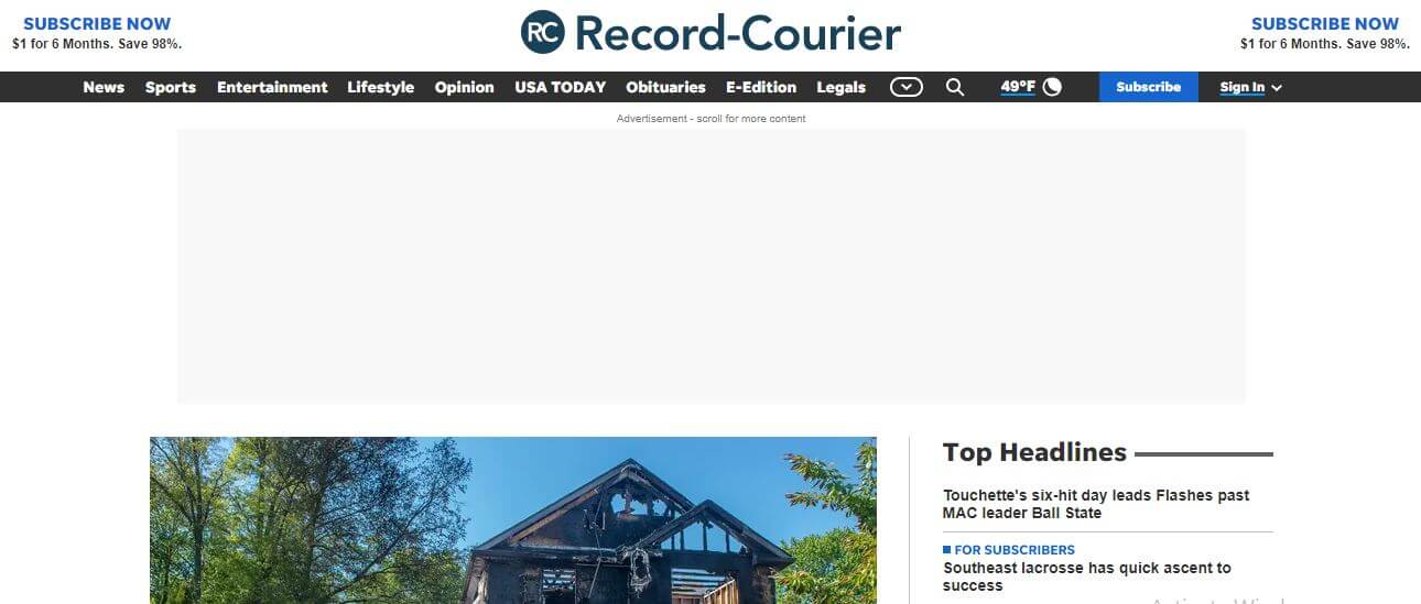Ohio newspapers 28 Record Courier website