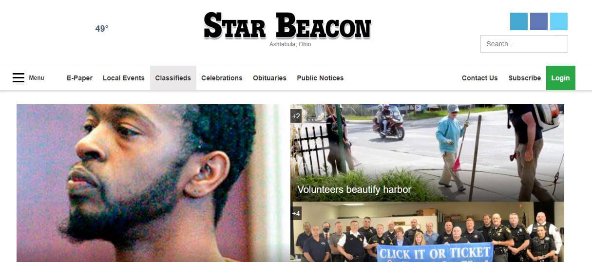 Ohio newspapers 33 Star Beacon website