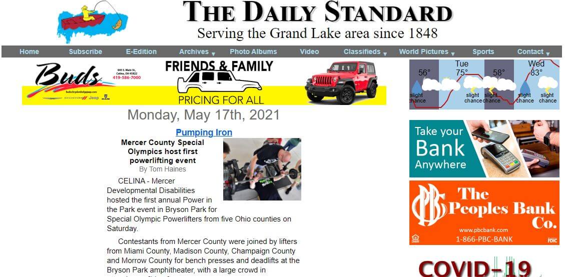 Ohio newspapers 35 The Daily Standard website