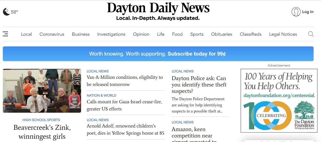 Ohio newspapers 4 Dayton Daily News website