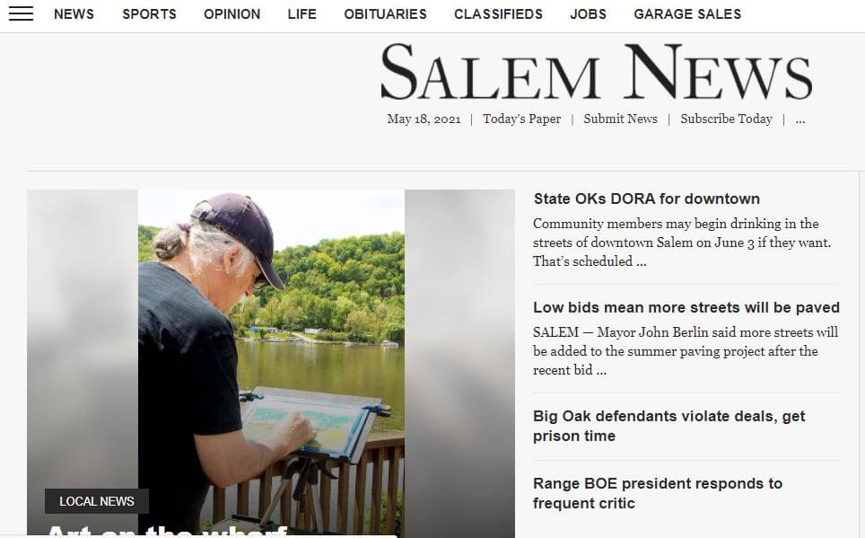 Ohio newspapers 55 The Salem News website
