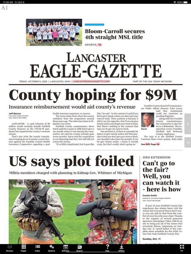 Ohio newspapers 57 Lancaster Eagle Gazette