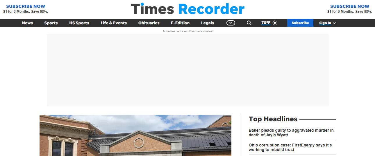 Ohio newspapers 58 Times Recorder website