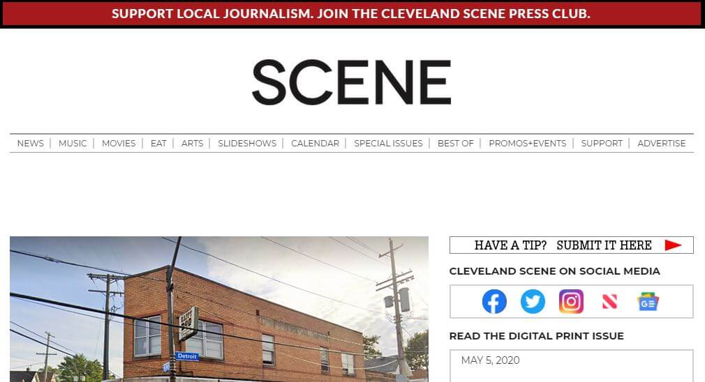 Ohio newspapers 6 Cleveland Scene website