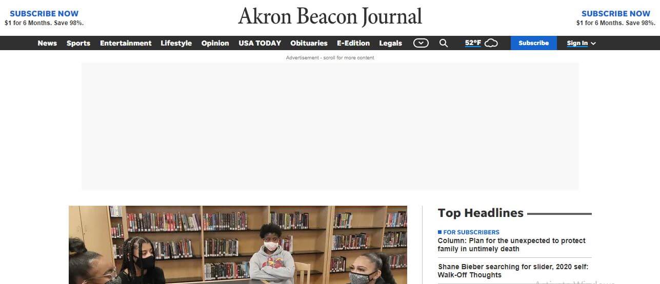 Ohio newspapers 8 Akron Beacon Journal website