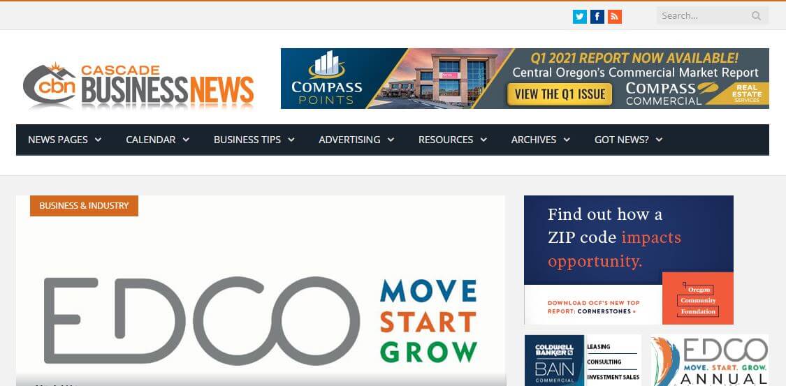 Oregon newspapers 4 Cascade Business News website