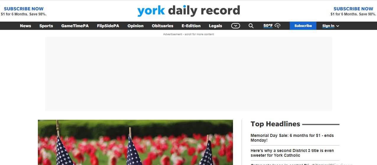 Pennsylvania newspapers 16 York Daily Record website
