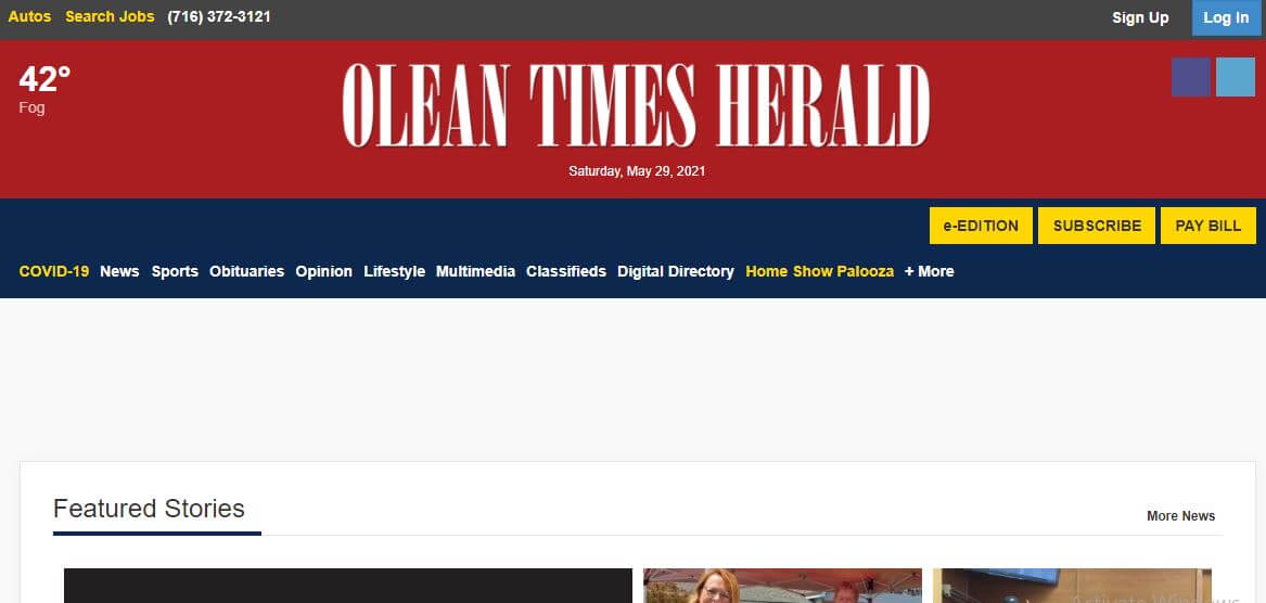 Pennsylvania newspapers 24 Olean Times Herald website