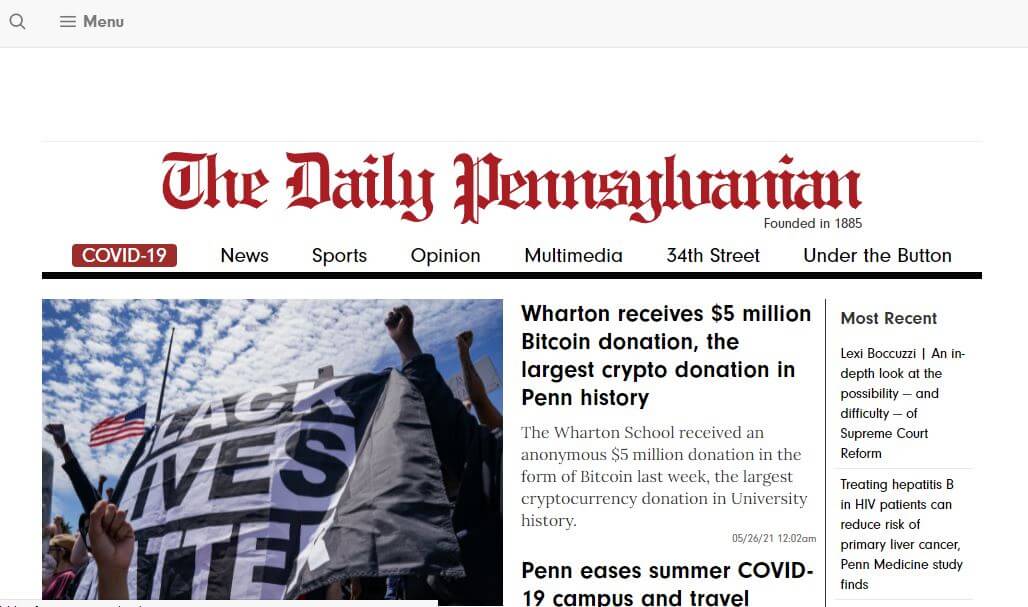 Pennsylvania newspapers 35 The Daily Pennsylvanian website