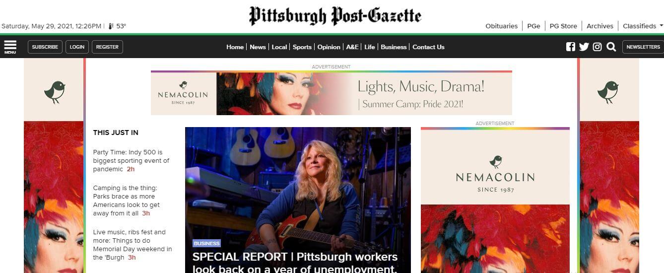 Pennsylvania newspapers 4 Pittsburgh Post Gazette website