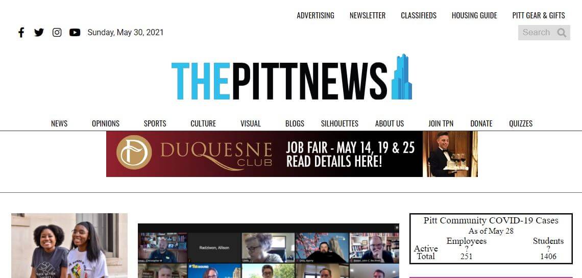 Pennsylvania newspapers 49 Pitt News website