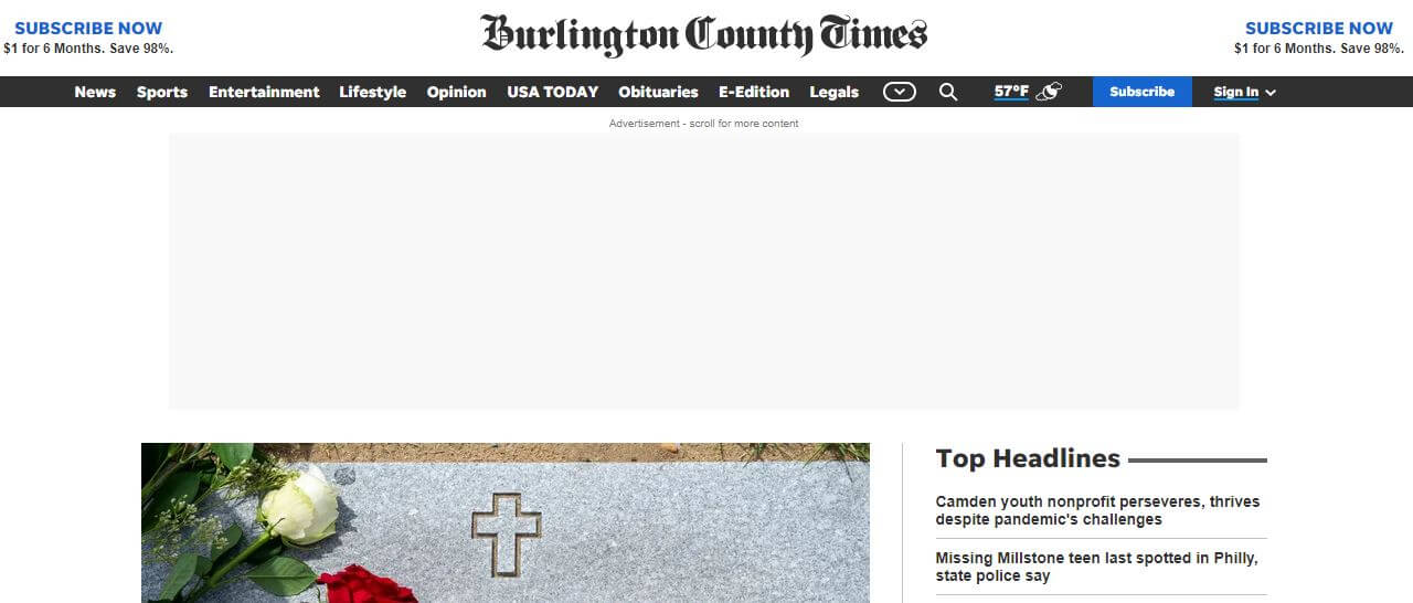 Pennsylvania newspapers 52 Burlington County Times website