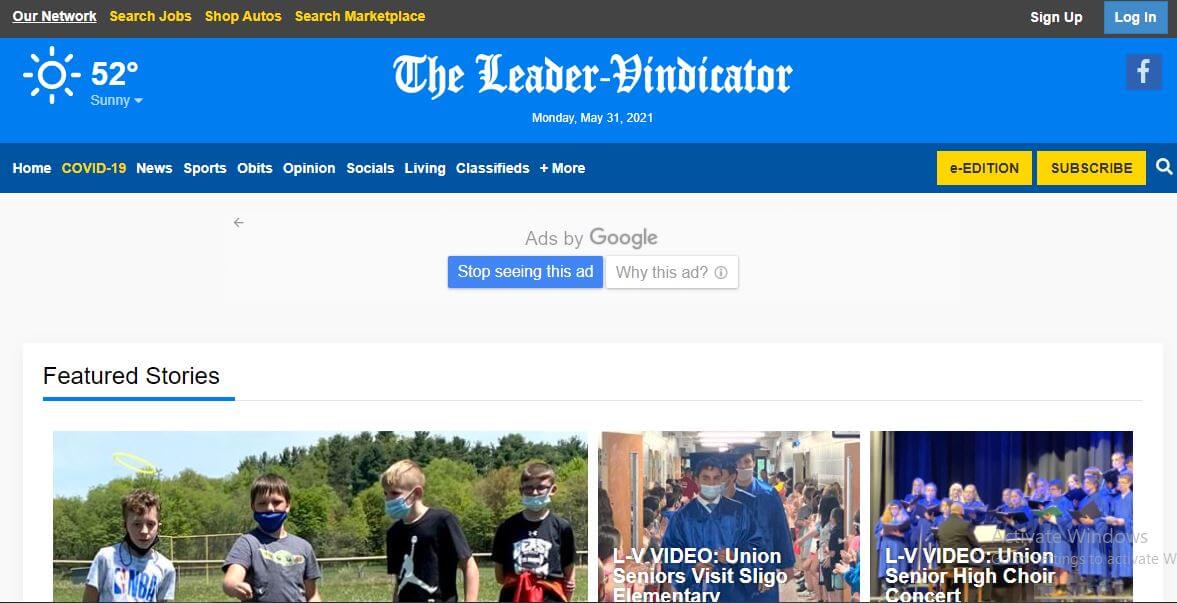 Pennsylvania newspapers 58 The Leader Vindicator website