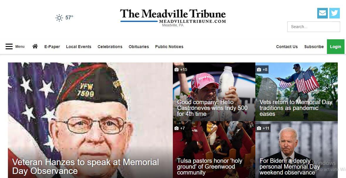 Pennsylvania newspapers 65 The Meadville Tribune website