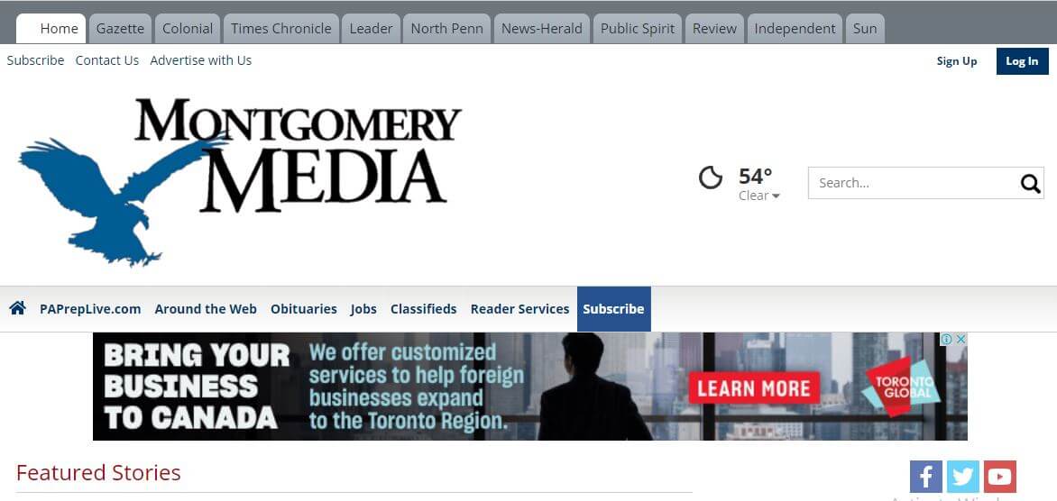 Pennsylvania newspapers 75 Montgomery Media website