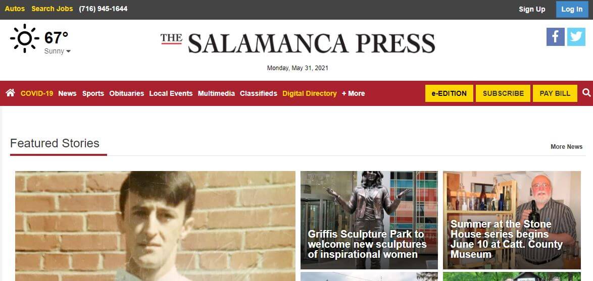 Pennsylvania newspapers 79 The Salamanca Press website