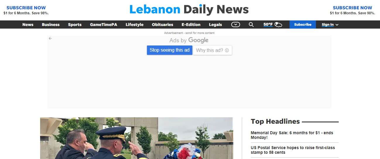 Pennsylvania newspapers 83 Lebanon Daily News website