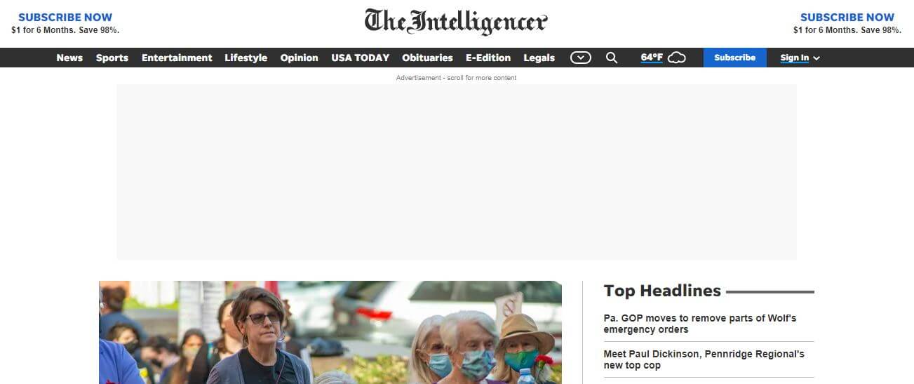 Philadelphia newspapers 10 The Intelligencer website