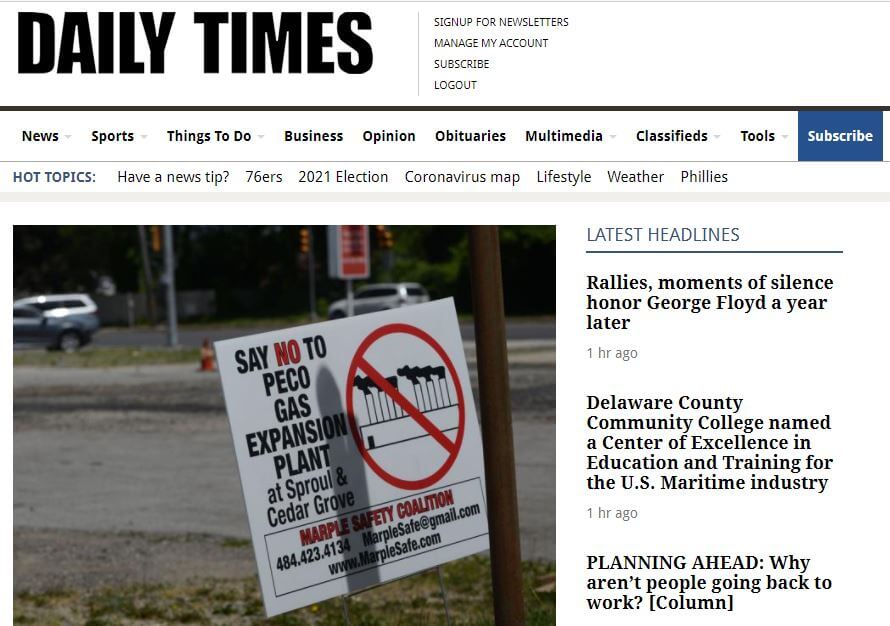 Philadelphia newspapers 3 Delaware County Daily Times website