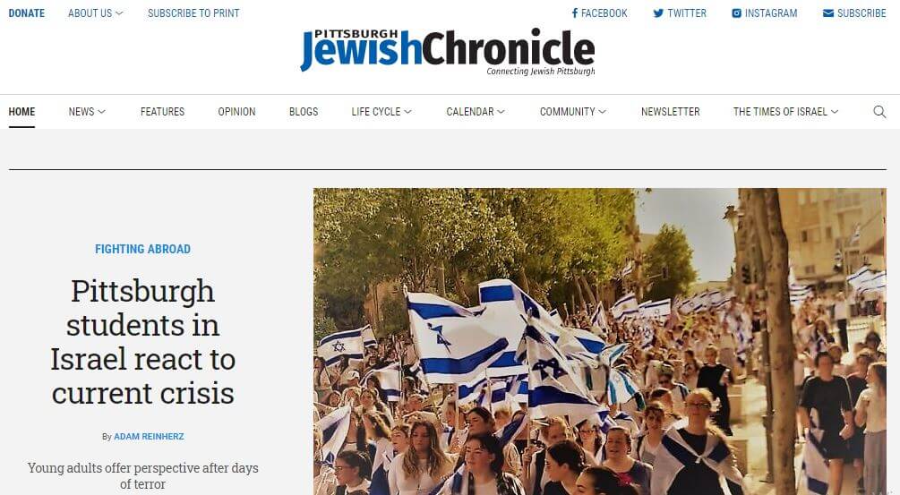 Pittsburgh newspapers 7 The Jewish Chronicle website