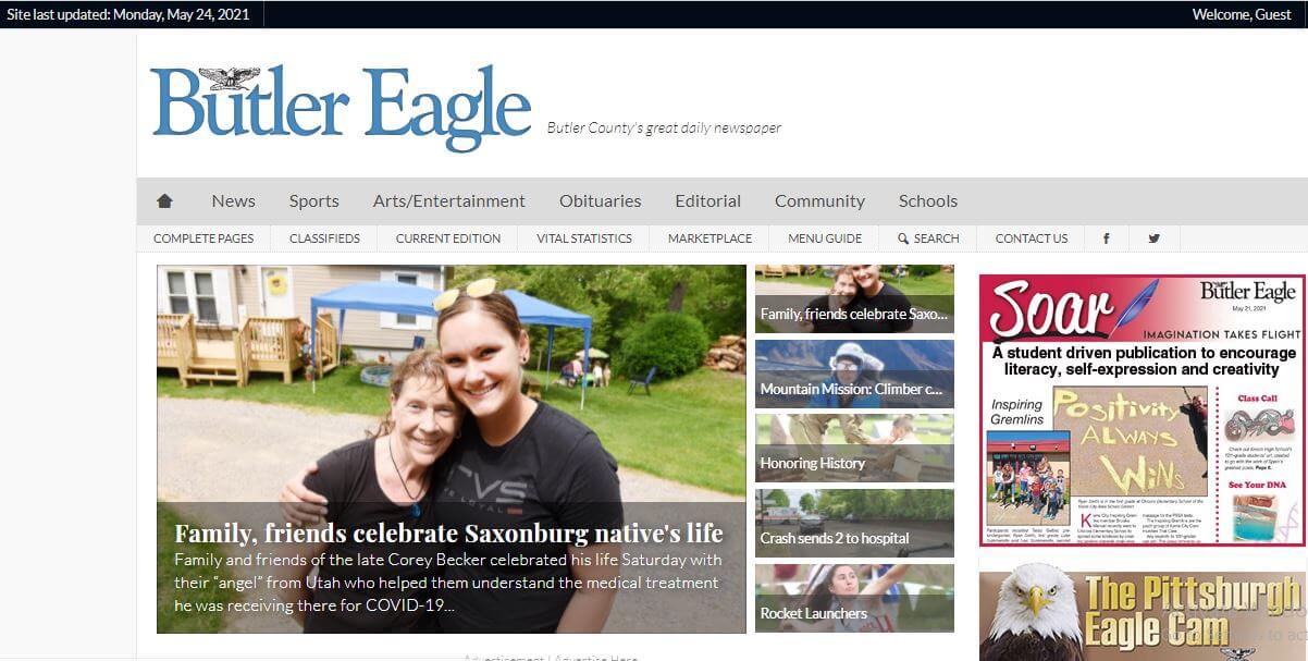 Pittsburgh newspapers 9 Butler Eagle website