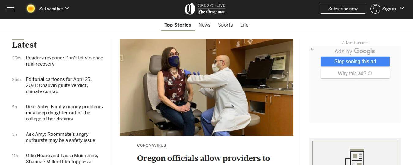 Portland newspapers 1 The Oregonian website