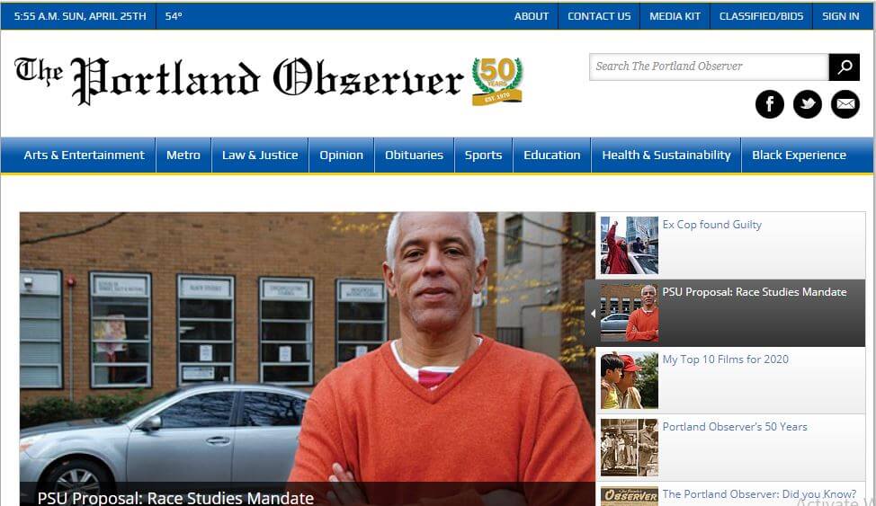 Portland newspapers 12 Portland Observer website