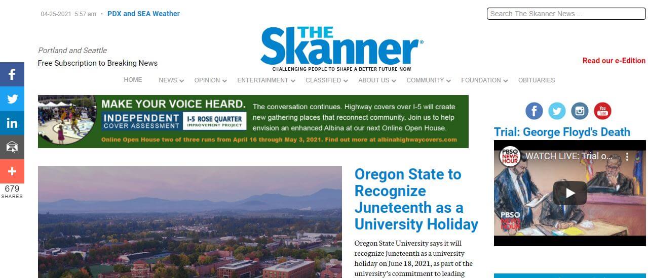 Portland newspapers 14 The Skanner website