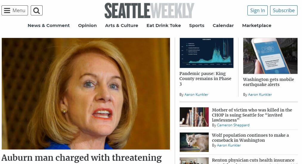 Seattle newspapers 6 Seattle Weekly website