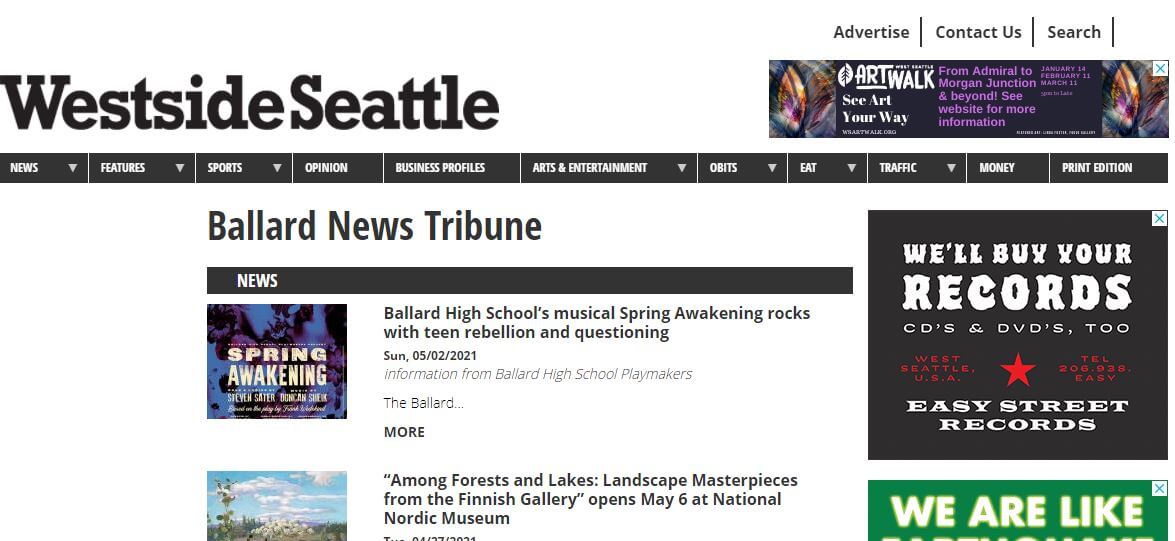 Seattle newspapers 9 Ballard News Tribune website
